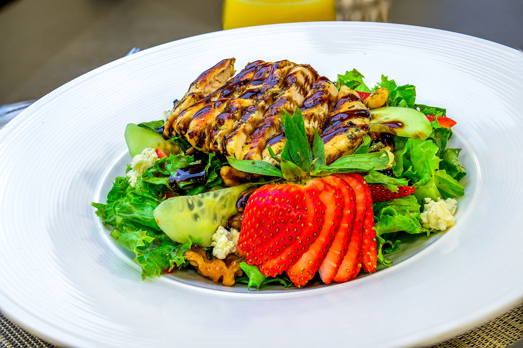 Strawberry Grilled Chicken Signature SaladGrilled Thai asin Shrimp Salad